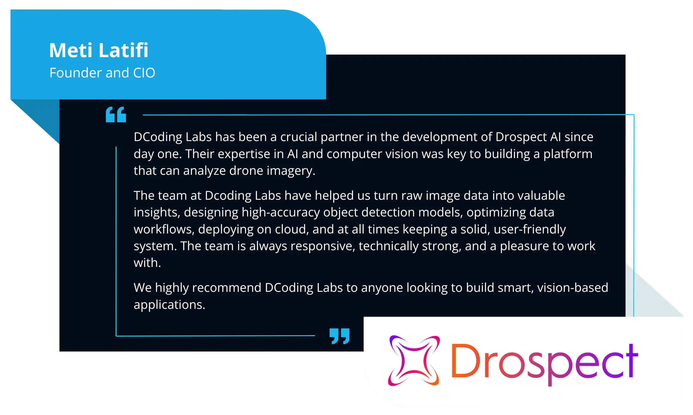 Testimonial from Meti Latifi, Founder and CIO